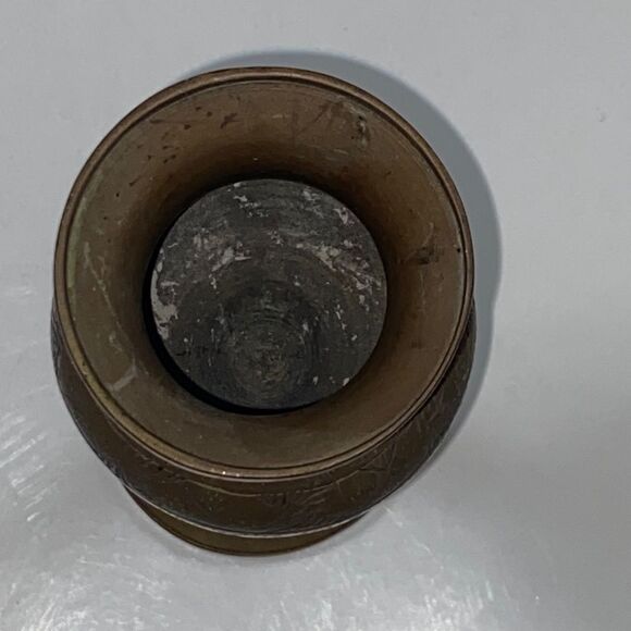 Antiedad 54y Messag Engraved Vase  Uit India - Picture 5 of 15